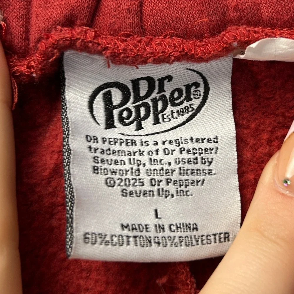Dr Pepper Lounge Pants Red Sweatpants Unisex Large Wide Leg Logo Graphic
